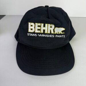 BEHR Hat Black Embroidered Logo Stains Varnishes‎ Paints Adjustable Baseball Cap